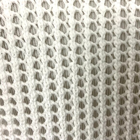 Theory White Open Knit Crochet Tunic Top Cover Up Cotton Blend Sz M - Picture 16 of 16